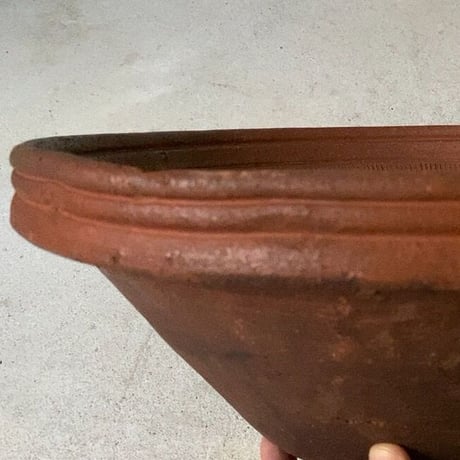 古い大すり鉢 37cm  赤土  土器のような大鉢  メダカ鉢 金魚鉢 水栽培 ビオトープ