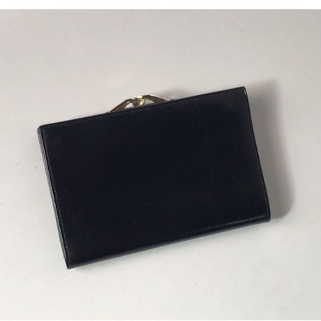 CELINE セリーヌ ガマ口 コンパクト財布 マカダム カーフレザー  ブラック  オールド ヴィンテージウォレット　中古極美品