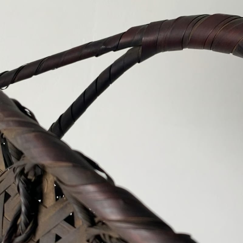 昭和初期 竹編みバスケット 昭和レトロ アンティーク 竹製 竹細工 竹籠 御用籠 竹編み バスケット