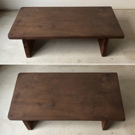 古い継ぎテーブル 幅約85cm 濃茶トロトロの文机 分厚くゴツい無垢材  ヴィンテージローテーブル 雰囲気良好 美品