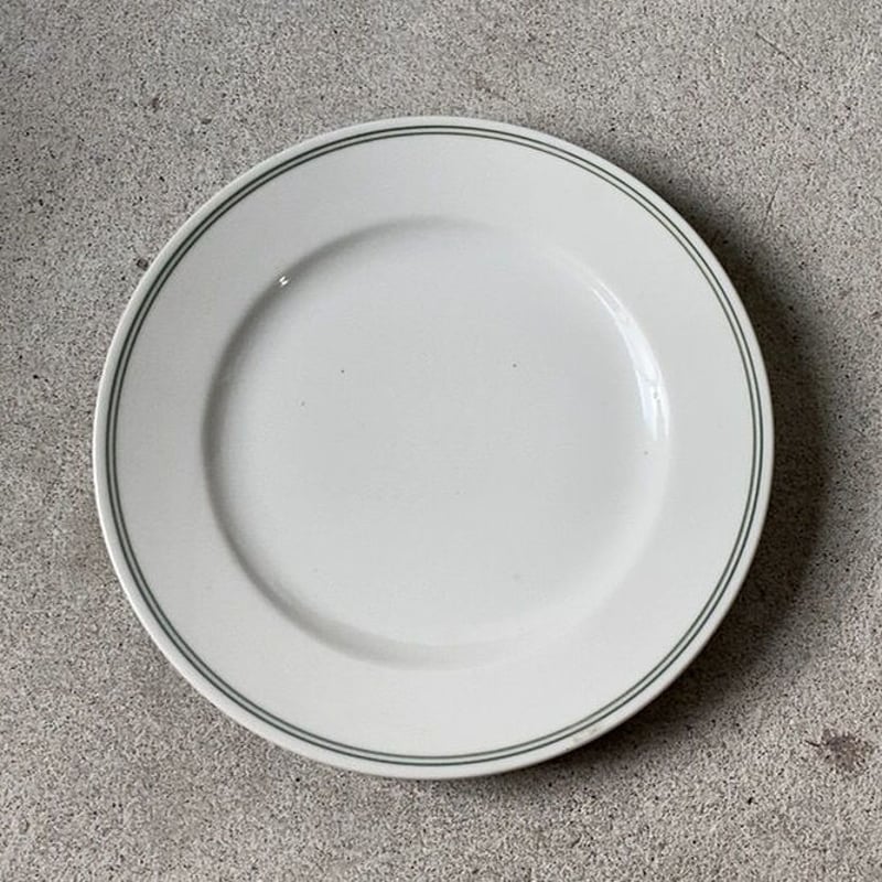 ヴィンテージプレート 23.5cm グリーンライン 緑ライン 古い皿 古作