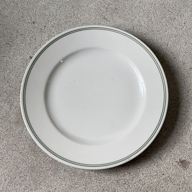 ヴィンテージプレート 23.5cm グリーンライン 緑ライン 古い皿 古作