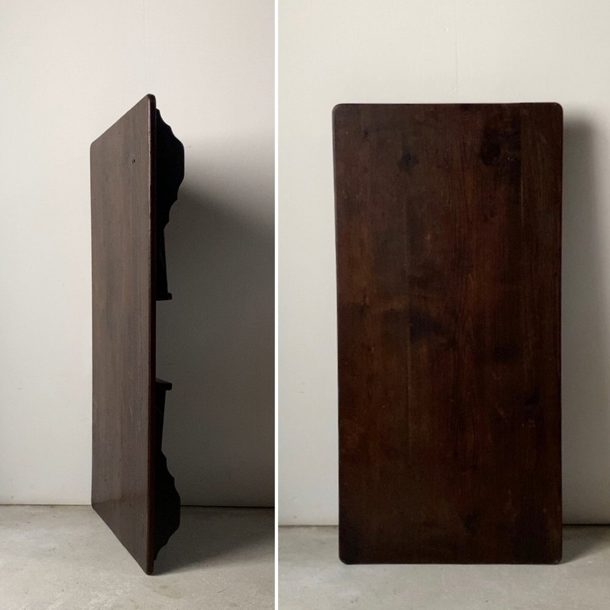 古い二月堂 食堂机 黒漆じゃない木目天板 珍品 希少 座卓 バネ板式