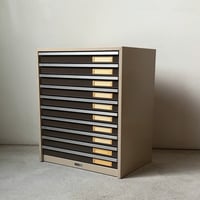 LION ライオン  4010-B4  ラージスチールレターケース  10杯小引き出し  ベージュ/ブラウン  工業製品 インダストリアル 80s-90sヴィンテージ  良品