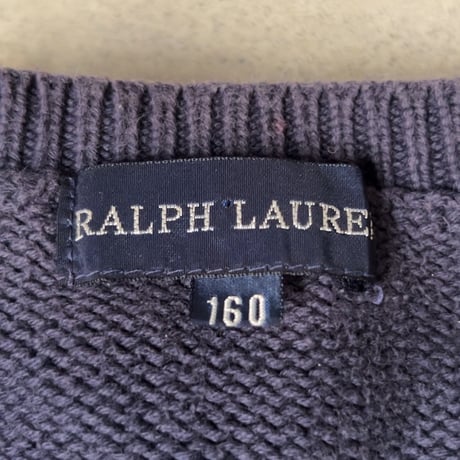 RALPH LAUREN ラルフローレン 星条旗 コットンセーター RLロゴ有り size 160  ヴィンテージ POLO ポロ 中古良品