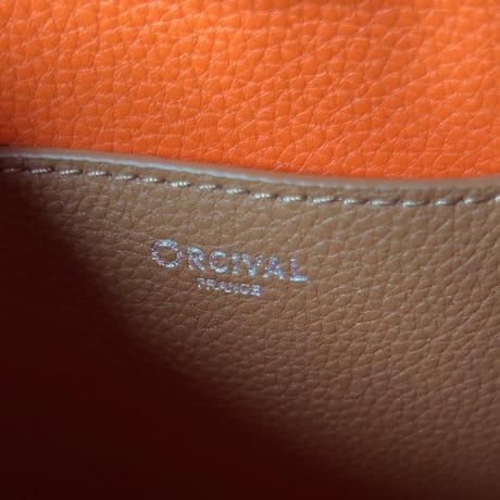 H様おまとめ品 ORCIVAL オーシバル　レザーショルダーバッグ  ゴールド(ブラウン)/オレンジ  2way(ショルダー/ハンド)  型押し牛革 中古極美品
