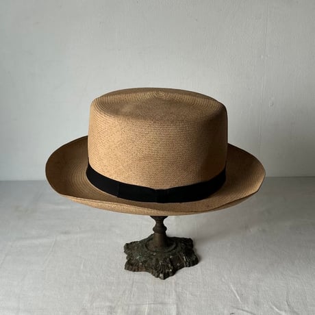 KLEINHANS Co.  ECUADORIAN PANAMA HAT  戦前阪急ハットボックス付き 1940s-50s ヴィンテージパナマハット 実寸頭周約57cm  良品
