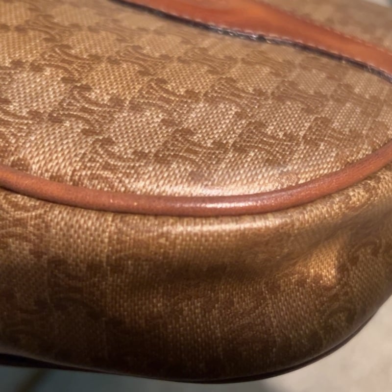 美品✨セリーヌ　フーデッドパーカー　トリオンフ　マカダムC 総柄　Lサイズ CELINE 24AWモデル セリーヌ トリオンフ カシミア混ウールジップ