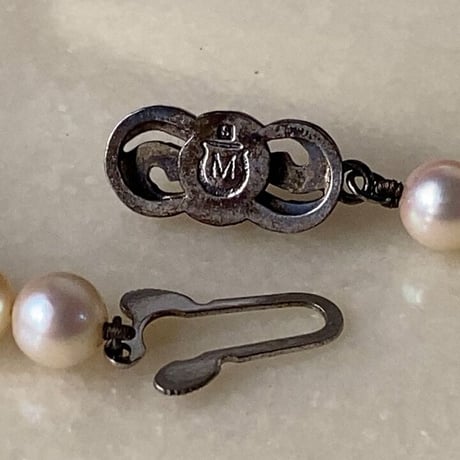 MIKIMOTO  オールドミキモト 本パールネックレス 約6mm玉 真珠/銀 シルバー 全長41cm  ヴィンテージパール