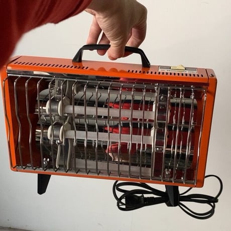 National ナショナル  とても小さい電気ストーブ  幅約31cm オレンジ  スチール  ヴィンテージストーブ  実動品
