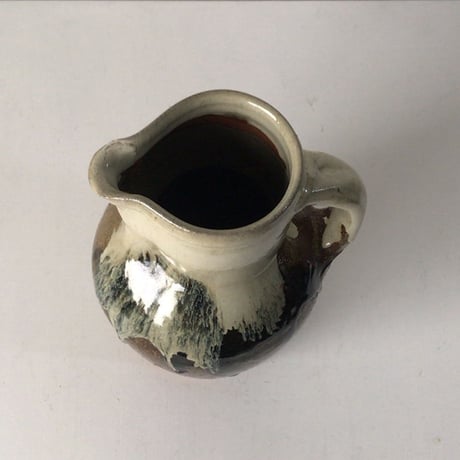 益子焼 村田 元 (ムラタ ゲン)作  把手壺 水差 花器 大きめのピッチャーです。高さ約32cm。 益子 民藝運動。完品