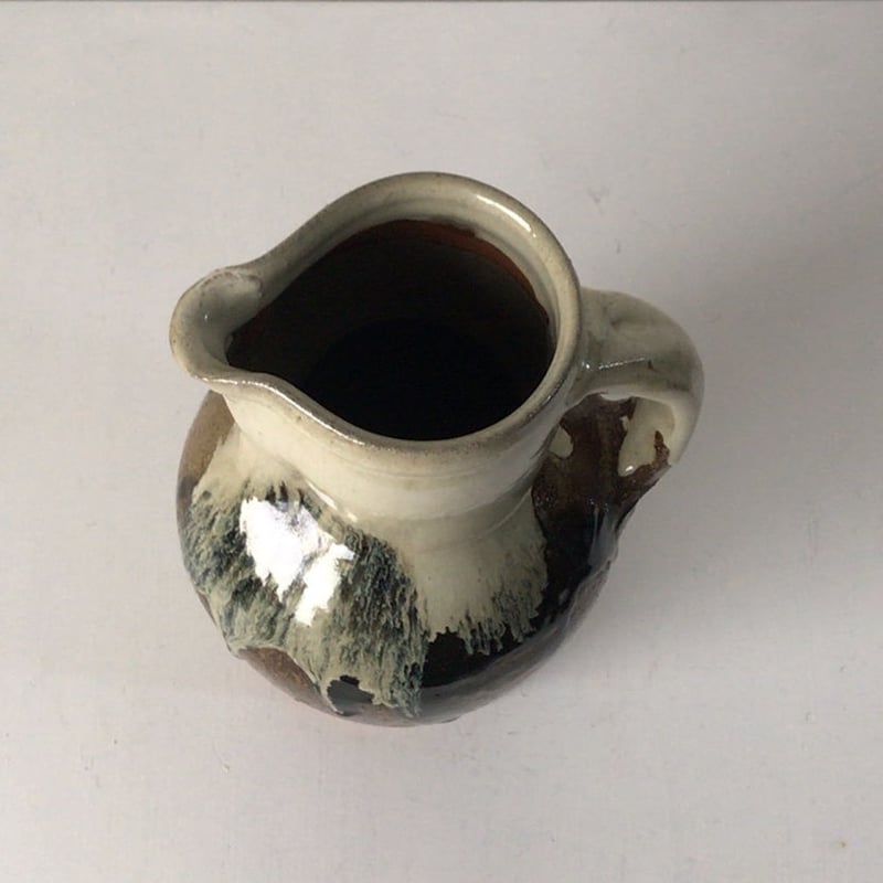 益子焼 村田 元 (ムラタ ゲン)作 把手壺 水差 花器 大きめの