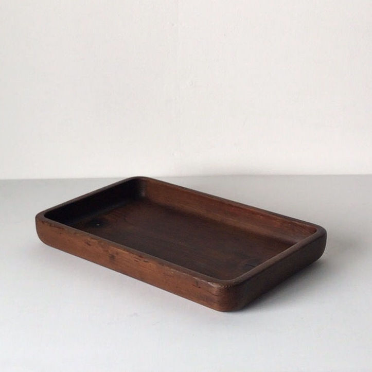 天然肥松製 一文字盆 刳り貫き盆 煎茶長方盆★美しい木目★長さ36.8㎝ 肥松 お盆 煎茶盆 長方盆 四方盆 木地盆 盆 - メルカリ