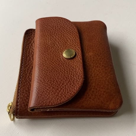 CINQ DESIGN サンクデザイン　小さめの財布 キャメル ブラウン 小銭入れ レザー 革財布 革 牛革 イタリアンレザー コンパクトウォレット 中古美品