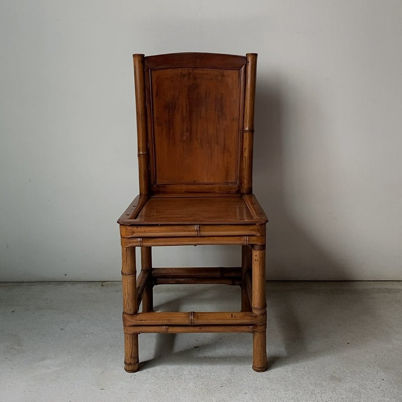 古い竹素材の小さな椅子 アンティークチャイルドハイバックチェア