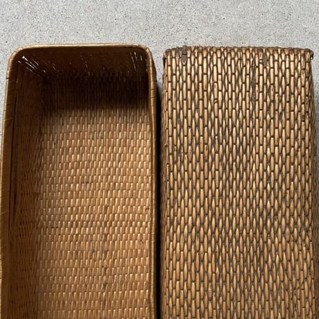 小さく細長い柳行李 32cm  昭和期 弁当行李 台帳行李 道具箱 小物入れ 小さい柳行李
