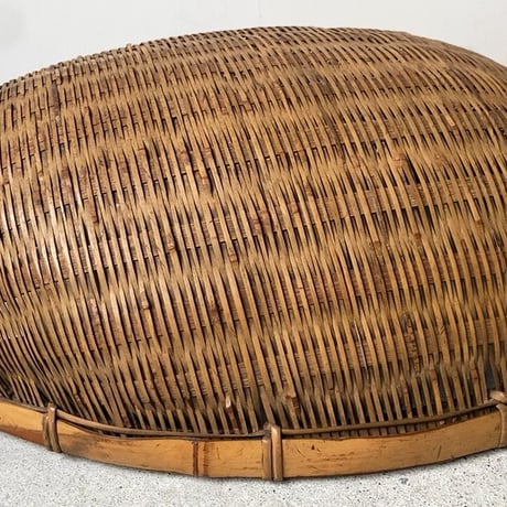 片口ざる 横幅42cm  箕ざる 片口かご 箕かご 竹工芸 工芸品  伝統工芸  野菜カゴ 米研ぎザル  天然素材 竹ざる 美品