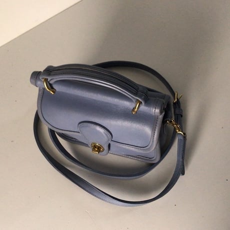 COACH コーチ グローブレザー ミニ ショルダーバッグ  9023  オールドコーチ ヴィンテージ 本革  サックス／ゴールド 美品