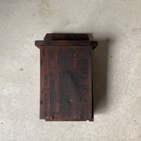 古い木の牛乳箱  ホモゲ牛乳 鵤牧場本店 市電桃谷停留所前 昭和初期 無塗装 木製無垢材 横入れ縦型 良品
