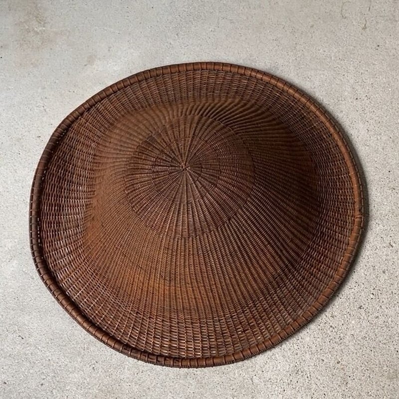 江戸期ー明治期 籐編陣笠 編み笠 網代笠 旅笠 籐笠 騎射笠 端反笠 日除