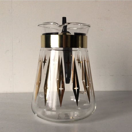PYREX パイレックス  オールドパイレックス  アメリカンヴィンテージ ガラスポット Made in USA ゴールド レトロ星型クロス　アメリカ製 中古美品