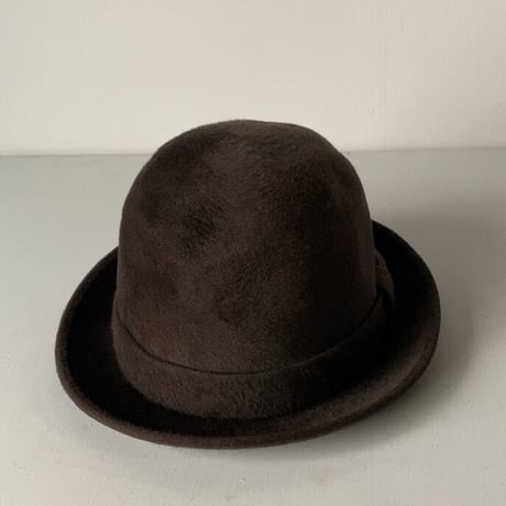 Borsalino ボルサリーノ  オールドボルサリーノ ヴィンテージハット 山高帽 中折れ帽 ソフト帽 ダークブラウン  ユニセックス実寸頭周約56.5cm ツバ短め グッドバランス