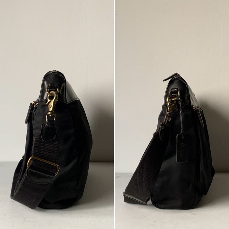 フェリージ　ショルダーバッグ　レザー　ナイロン　メッセンジャー　ブラック セール】フェリージ サコッシュ レディース ナイロン×レザー