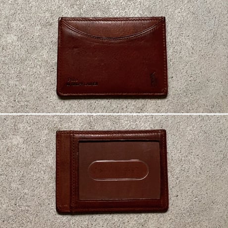 POLO RALPH LAUREN ポロ ラルフローレン レザーパスケース カードケース 名刺入れ ブラウン USED