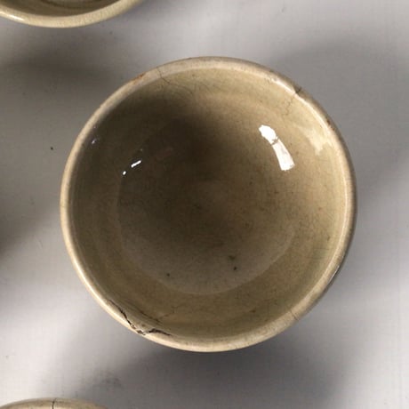 古い豆皿　7客まとめて　骨董 雑器 民藝・手塩皿 醤油皿 油皿 ピクルス皿 タレ皿 万能小皿 小鉢 古瀬戸 約7cm