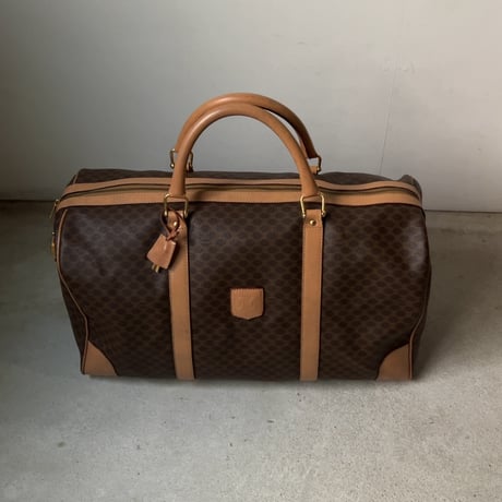 CELINE オールドセリーヌ トリオンフ(マカダム) 総柄  ボストンバッグ ゴールド金具 カデナ+鍵付き ヴィンテージセリーヌ 中古美品
