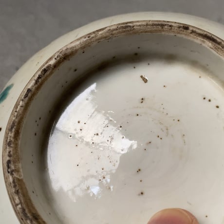 古作 花紋様 牡丹図 菓子器 大鉢 深鉢 深皿 丼 焼物 茶道具  杯洗 盃洗 箱付き アンティークテーブルウェア