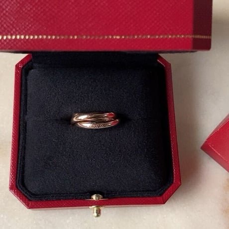 Cartier カルティエ トリニティリング ピンクゴールド単色 約5.8g #55 AU750 K18 PG 付属品フル装備