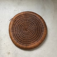 古い円座  い草 編み上げ 褐色 円形座布団 夏座布団 茶道具 仏教民具 古民具 古道具 ジャパンヴィンテージ