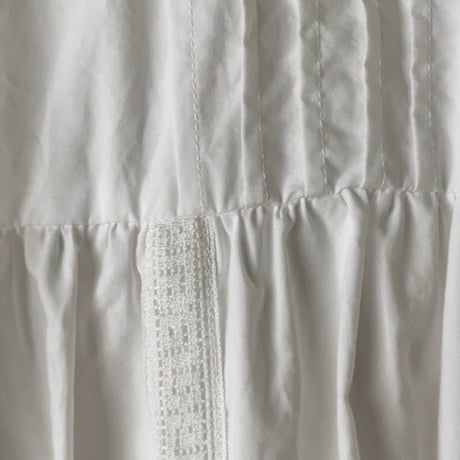 universal tissu　ユニヴァーサルティシュ　ut222op022 コットン ギャザー ワンピース レース処理 中古美品