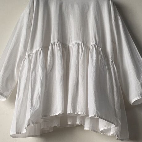 maison de soil メゾンドソイル コットン チュニック ドロップショルダー ホワイト size 1