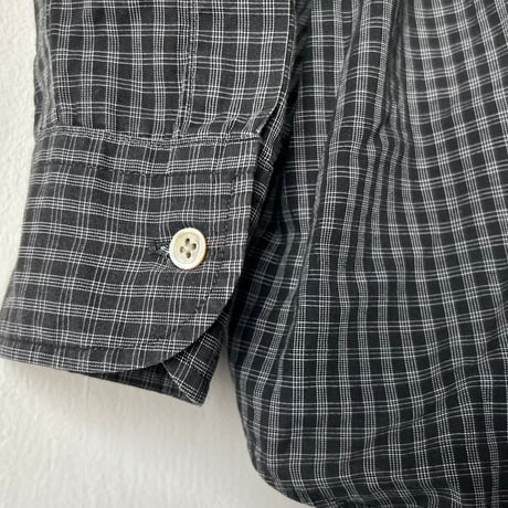HEMISPHERES エミスフェール  80s90sヴィンテージ ボタンダウンシャツ ブラック/グレーのマルチプルチェック フレンチアイビー フレンチトラッド mensM 良品