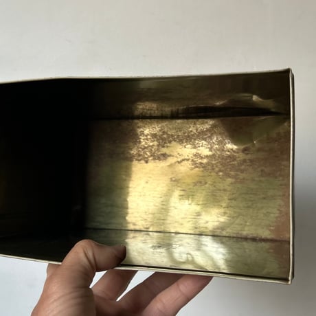 1970s Vintage  ベル食品 BELL CURRY RUEX GOLD （ベルカレールウ・ゴールド）縦型ブリキ缶 業務用カレー 蓋付ボックス 道具箱 良品