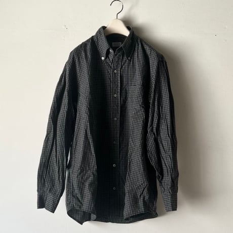 HEMISPHERES エミスフェール  80s90sヴィンテージ ボタンダウンシャツ ブラック/グレーのマルチプルチェック フレンチアイビー フレンチトラッド mensM 良品