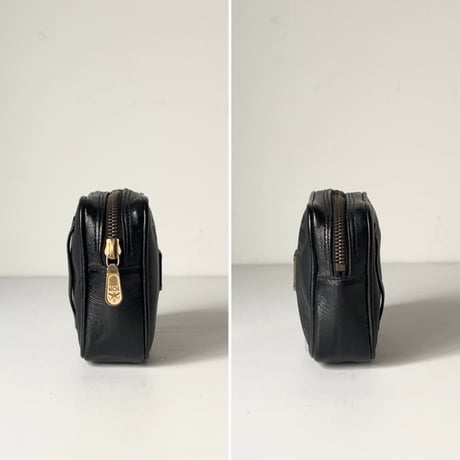 MCM オールドエムシーエム ヴィセトス柄 モノグラム ブラック ミニポーチ ナイロン/レザー コンビ  化粧ポーチ 小物入れ カメラケース  中古美品