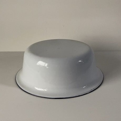KIYOSU enameled ware キヨス ホーロー 洗面桶 36cm 大きめの洗面器 白/紺 ヴィンテージ デッドストック品 made in japan