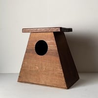 昭和期 木製無垢 古い踏台 ヴィンテージステップ  杉無垢材 丸穴屑入れデザイン  グッドバランス