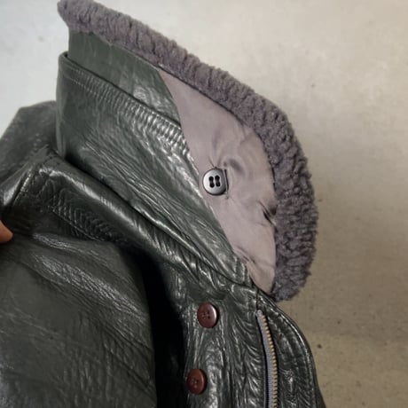 BURBERRYS バーバリーズ  80s～90s ヴィンテージレザージャケット 旧タグ ボアブルゾン 黒 革ジャン ブルゾン  ジャンパー 本革 オールレザー ブラック 古着 中古良品
