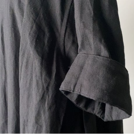 UNIVERSAL TISSU  ユニバーサルティシュ チュニックワンピース リネン100%  ブラック 中古美品