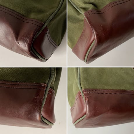 Duluthpack ダルースパック スポーツマントート モスグリーン×ダークブラウン レザーキャンバス トートバッグ 中古美品 made in usa