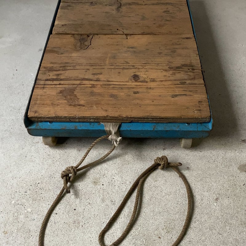 ヴィンテージ トロリー 紐台車 キャスターカート 古い台車 スチール