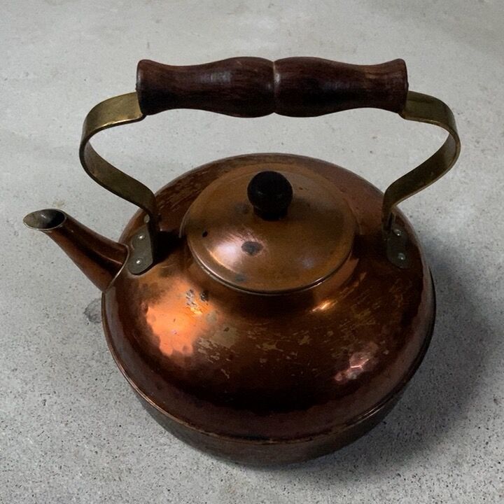 COPPER 100  WARE 銅製やかん ヴィンテージ純銅ケトル copper100 コッパー100 銅やかん 木製