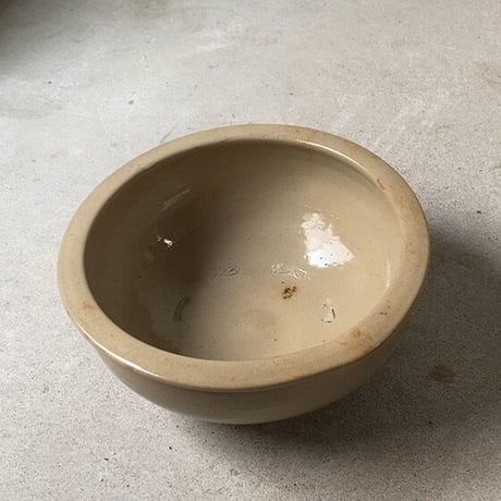 古いこね鉢 30cm 灰釉 歪な大鉢 メダカ鉢 水栽培 ビオトープ 民藝 焼物 ジャンク訳有