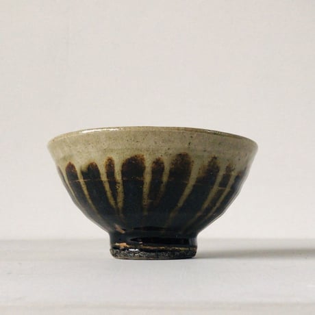 益子焼  飴釉 黒十草(トクサ) お茶碗  抹茶碗 天目茶碗  美品