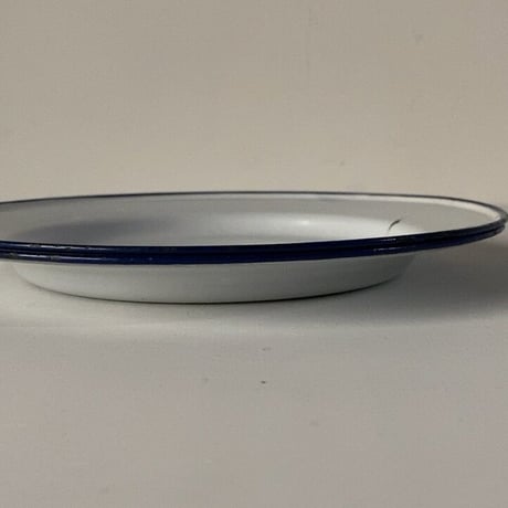 SKER SWEDEN スエーデン製 ヴィンテージ ホーロー皿 24cm 2枚セット 琺瑯 白/紺 ネイビー