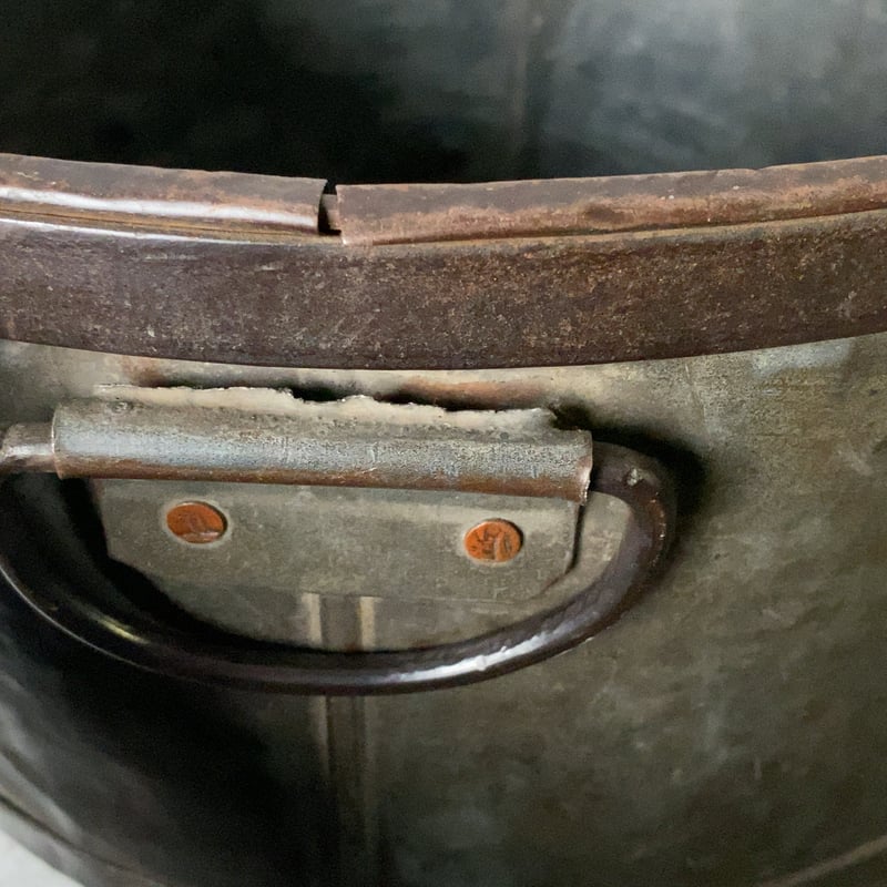 古い銅とブリキの大タライ 双耳付き スペシャルエイジング 鉢カバー